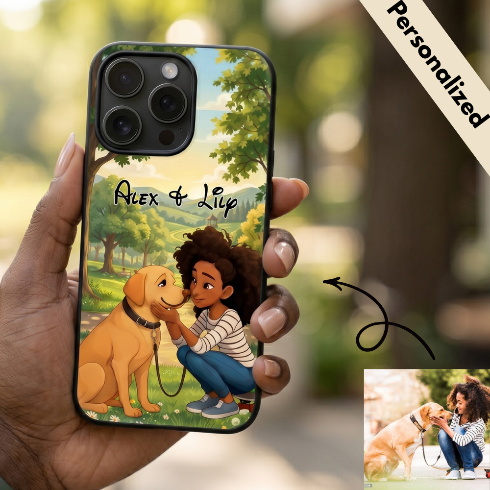 Upload Image to 2D Cute Style - Dog/Cat And Mom  Summer - Personalized Custom Phone Case - OutDoor Background