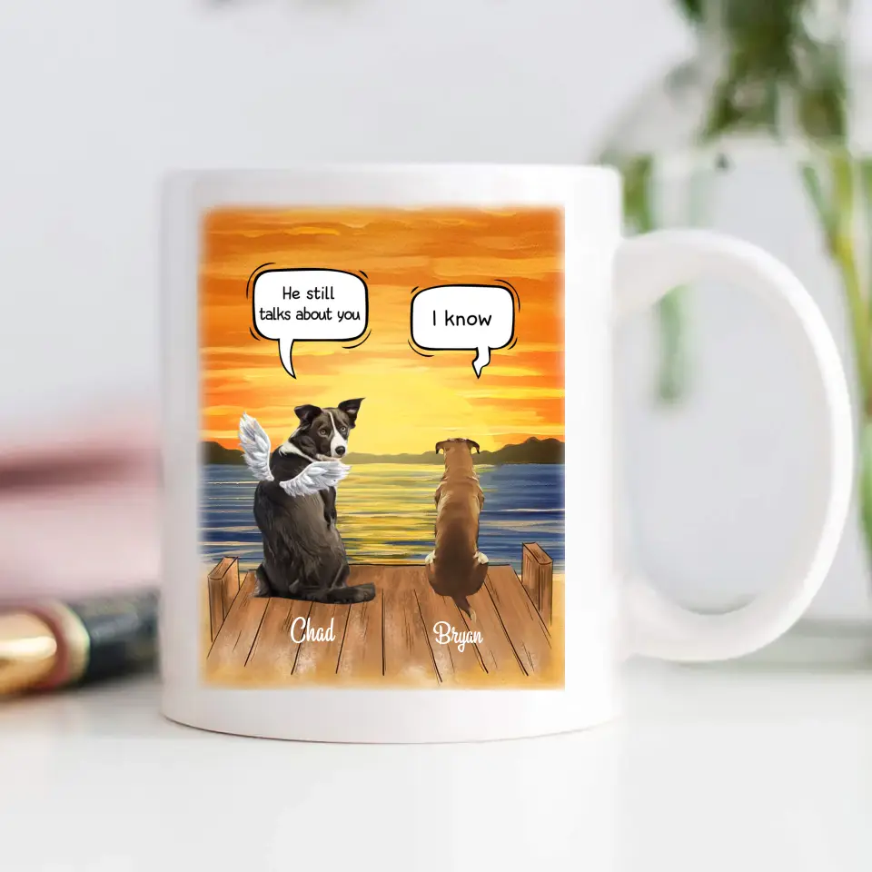 Custom Mug For Pet Lovers - Unique Gift With Personalized Pets, Dogs/Cats See The Sunset
