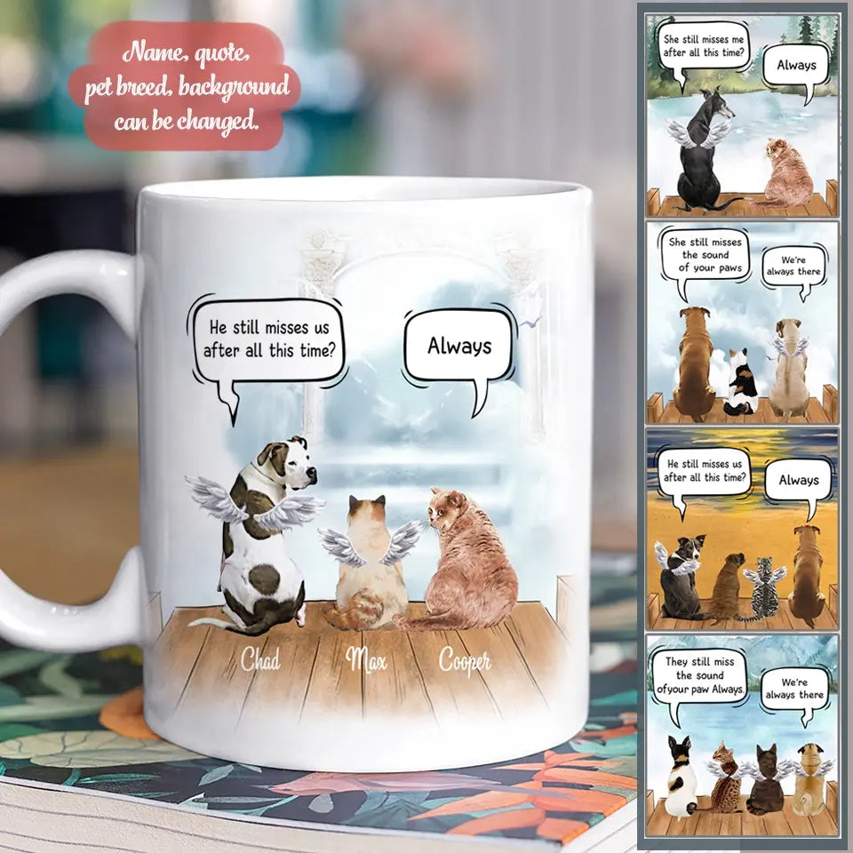 Custom Mug For Pet Lovers - Unique Gift With Personalized Pets, Dogs/Cats See The Sunset