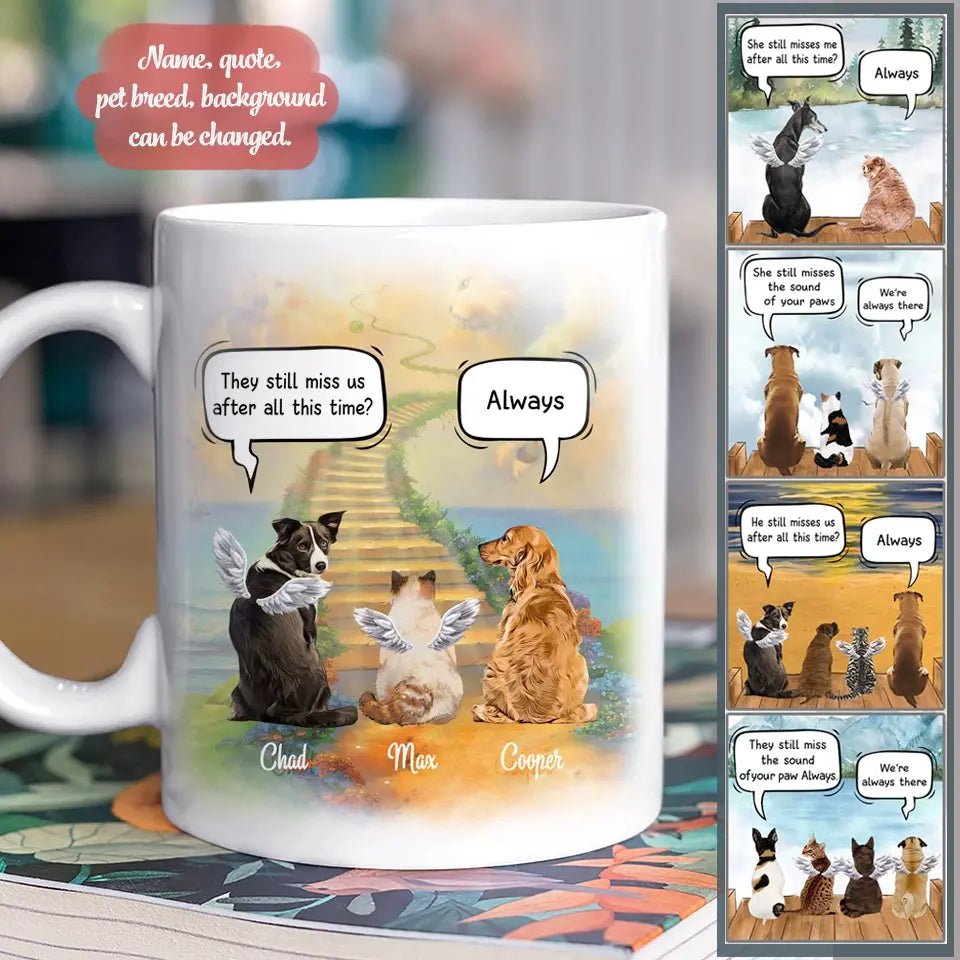 Custom Mug For Pet Lovers - Unique Gift With Personalized Pets, Dogs/Cats See The Sunset