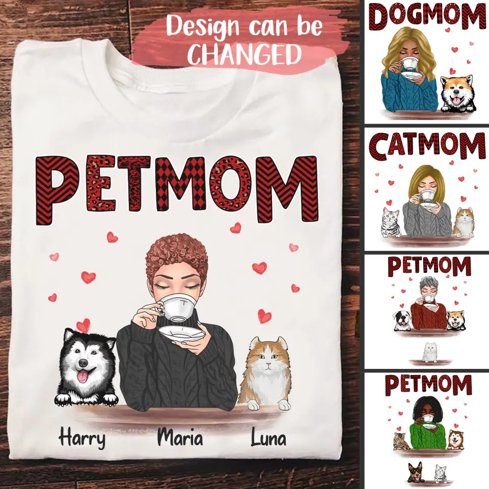 Personalized T-shirt for Pet Lovers, Best Gift With personalized Names& Pets breed - Pet Mom