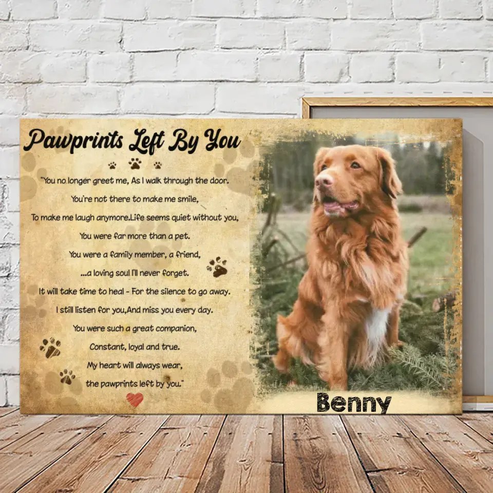 Custom Poster Printing for Pet Lovers, Best Gift With Your Own Photo - Pawprints left by you