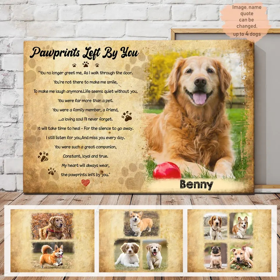 Custom Poster Printing for Pet Lovers, Best Gift With Your Own Photo - Pawprints left by you