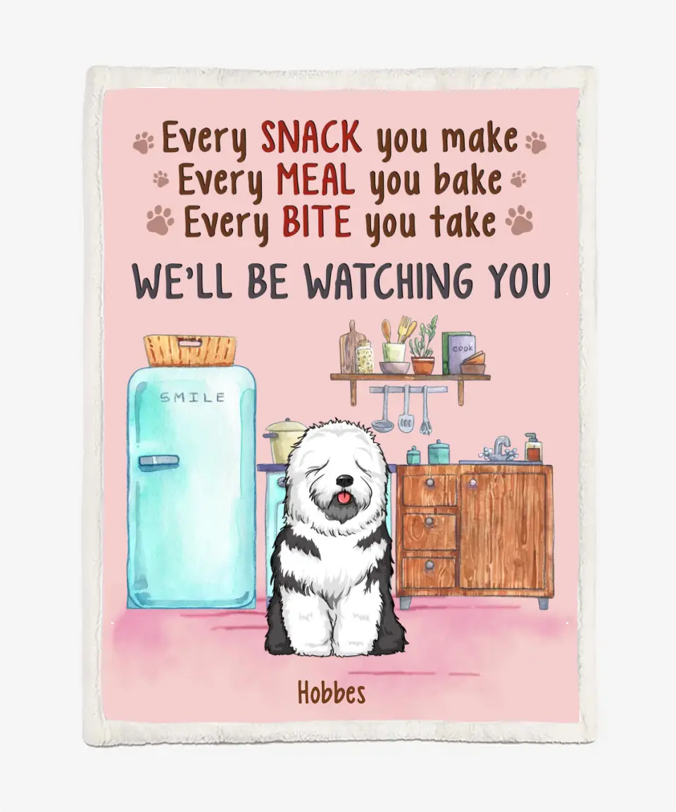 Custom Pet Blankets - Pet Lover Kitchen Blankets - Custom Dog & Cat Blankets - Personalized Blankets Choose Up To 3 Pets