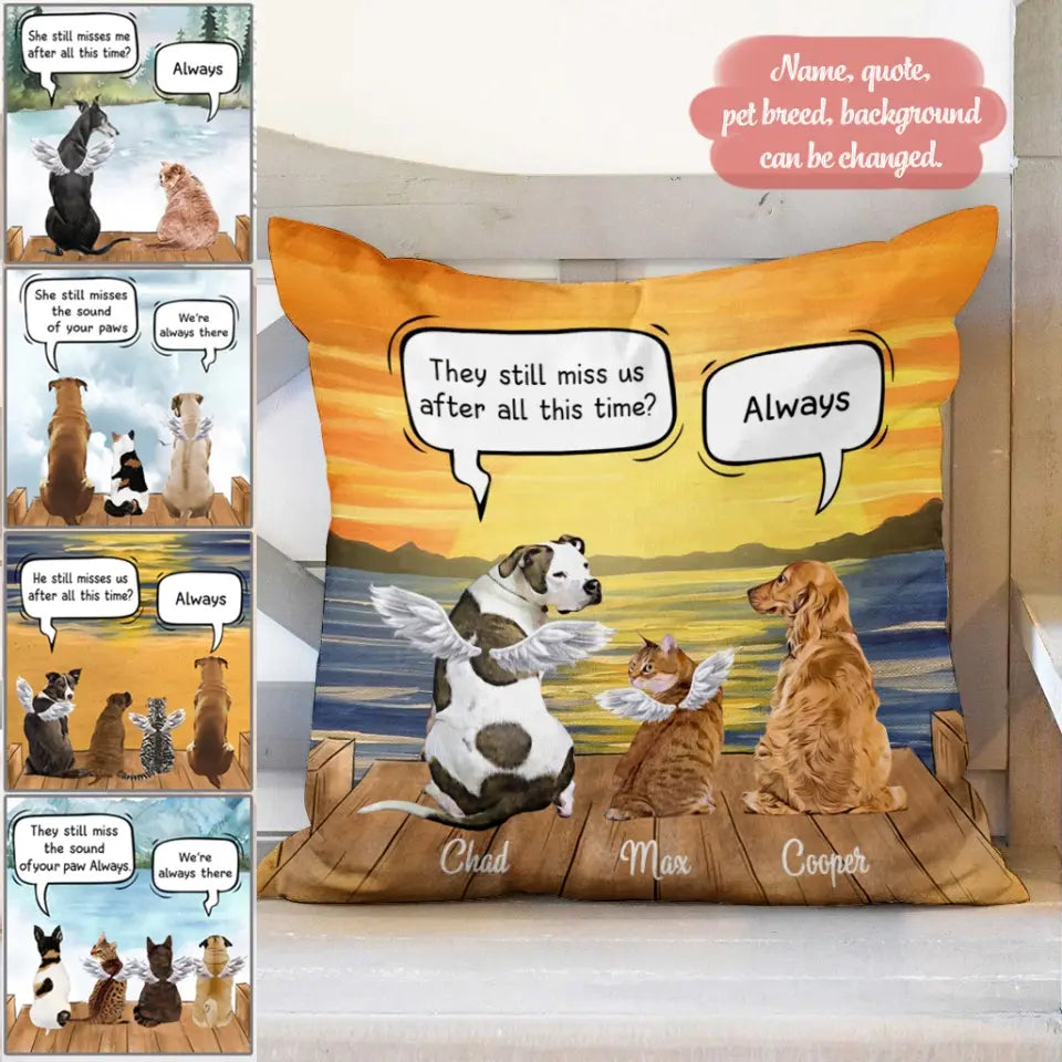 Custom Pillow - Personalized Dog Pillow - Cat Cushion - Custom Dog Pillow - Cute Pet With Conversation - Up To 4 Pets/Dogs/Cats