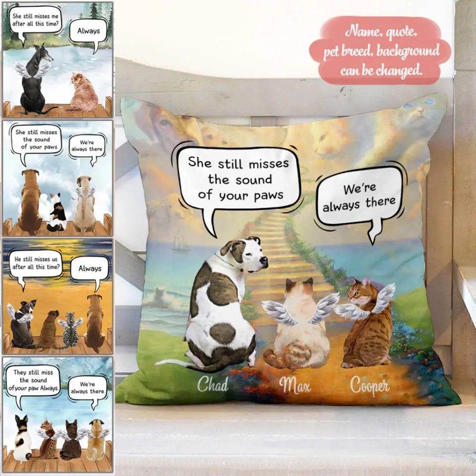 Custom Pillow - Personalized Dog Pillow - Cat Cushion - Custom Dog Pillow - Cute Pet With Conversation - Up To 4 Pets/Dogs/Cats