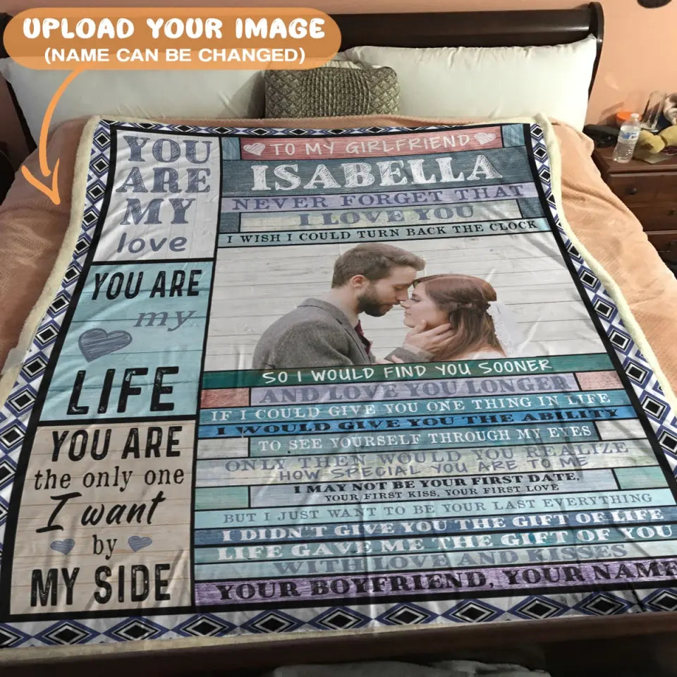 You Are My Love Blanket - Gift For Girlfriend - Upload A Picture & Personalized Names