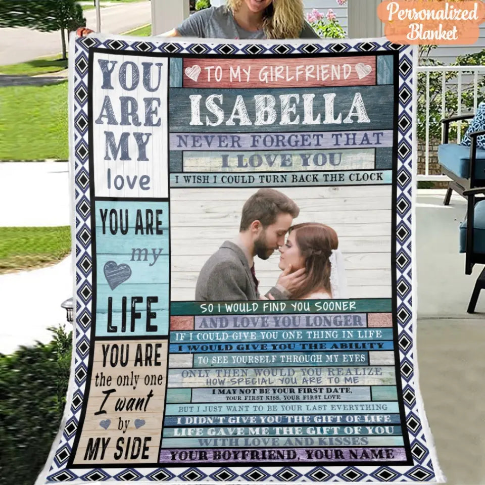 You Are My Love Blanket - Gift For Girlfriend - Upload A Picture & Personalized Names