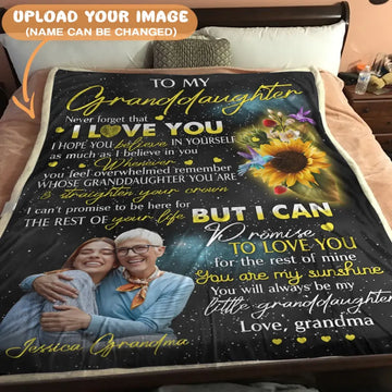 Grandmother & Granddaughter Blanket - Gift For Grandaughter - Upload A Picture & Personalized Names