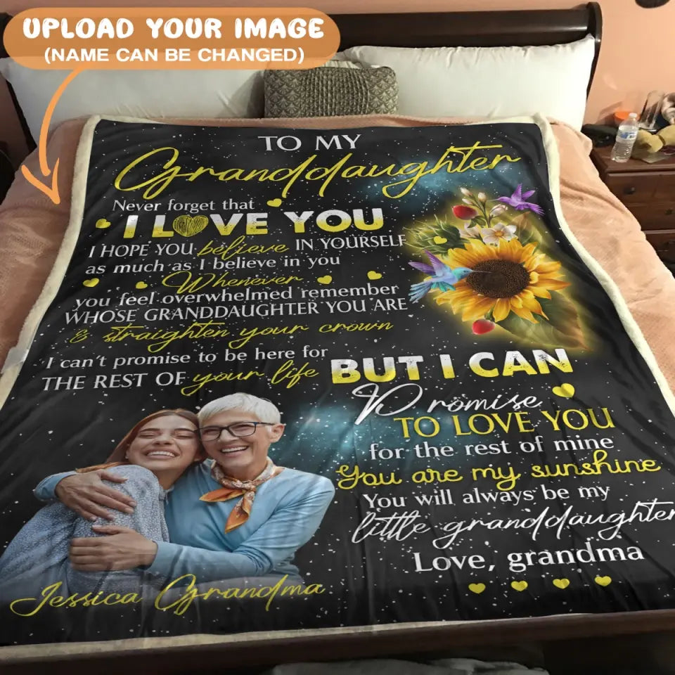 Grandmother & Granddaughter Blanket - Gift For Grandaughter - Upload A Picture & Personalized Names