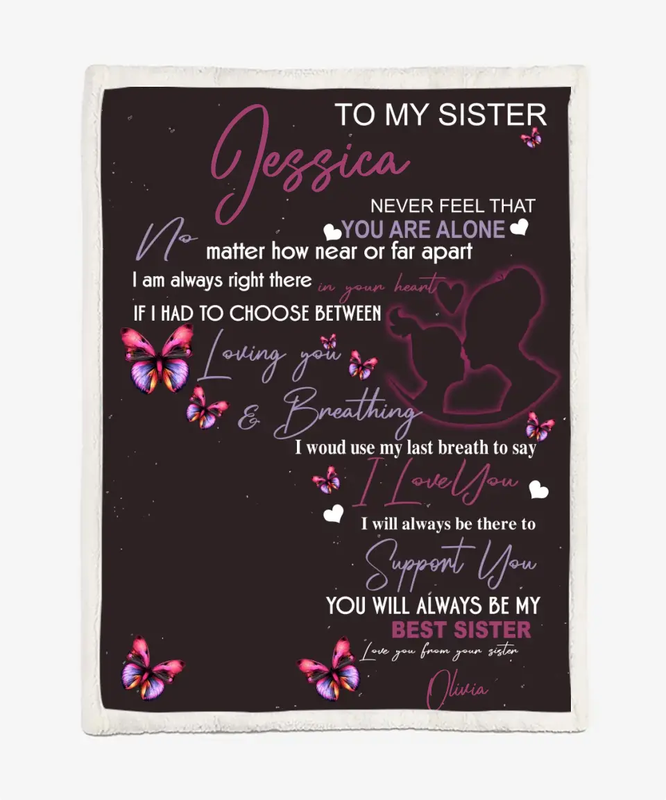 To My Sister Blanket - Gift For Sister - Upload A Picture & Personalized Names 2
