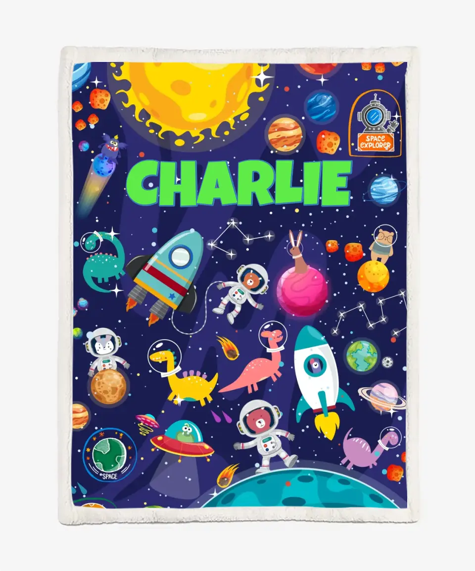 Space Explorer Blanket - Custom Name Blanket