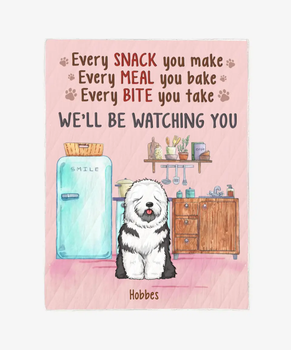 Custom Pet Blankets - Pet Lover Kitchen Blankets - Custom Dog & Cat Blankets - Personalized Blankets Choose Up To 3 Pets