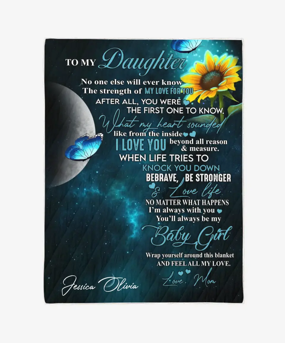 To My Daughter Blanket From Mom - Personalized Name Blanket - You're Always Be My Baby Girl