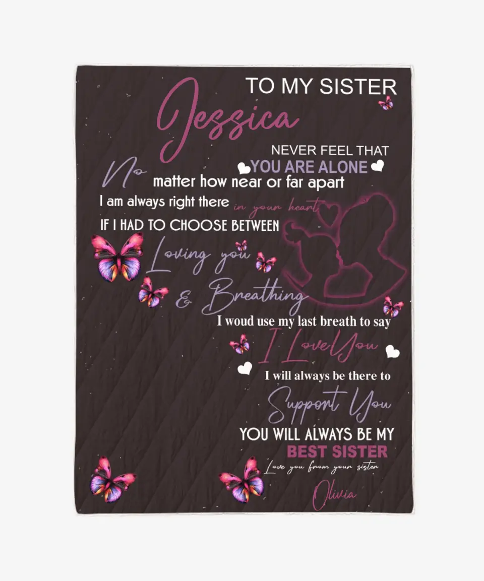 To My Sister Blanket - Gift For Sister - Upload A Picture & Personalized Names 2