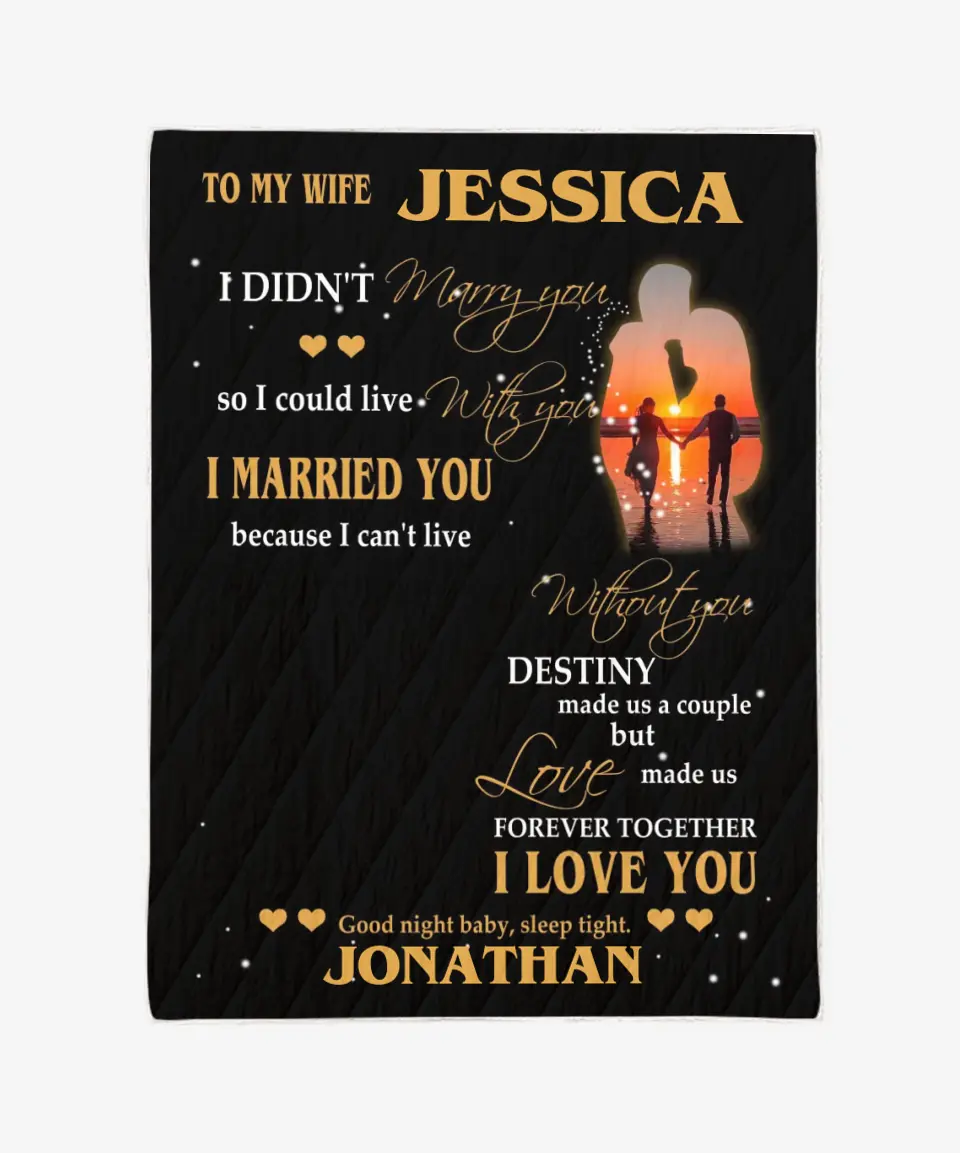 Husband And Wife Blanket - Gift To Wife - Upload A Picture & Personalized Names