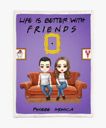 Personalized Friends TV Shows Series Blanket - Friends Quotes Blanket - Custom Name Gift Blanket For Friends