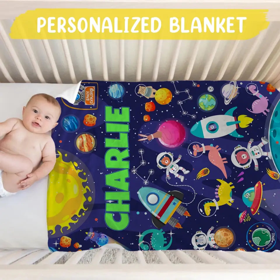 Space Explorer Blanket - Custom Name Blanket