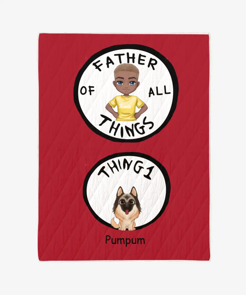 Personalized Red All Of Things Blanket - Dad/Mom & Pets Quotes Blanket - Choose Up To 4 Pets Custom Name
