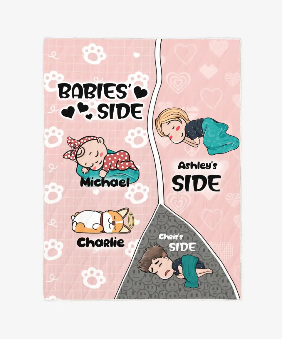 Personalized Dog/Cat Blanket -  Dad/Mom And Baby Custom Name Blanket - Choose Up To 5 Pets/Dogs/Cats