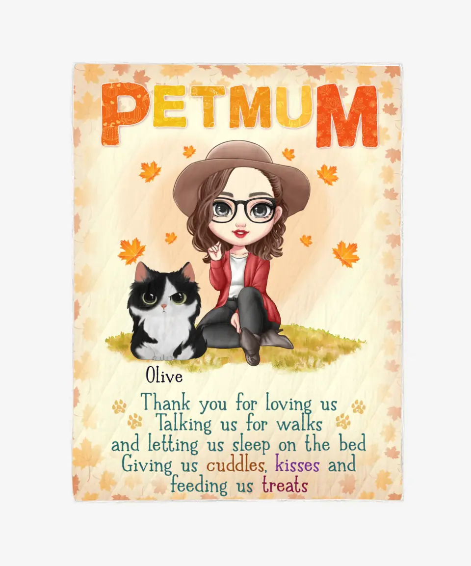 Thank You For Loving Us Blanket/Quilt- Custom Pet Mum - Gift for Mom