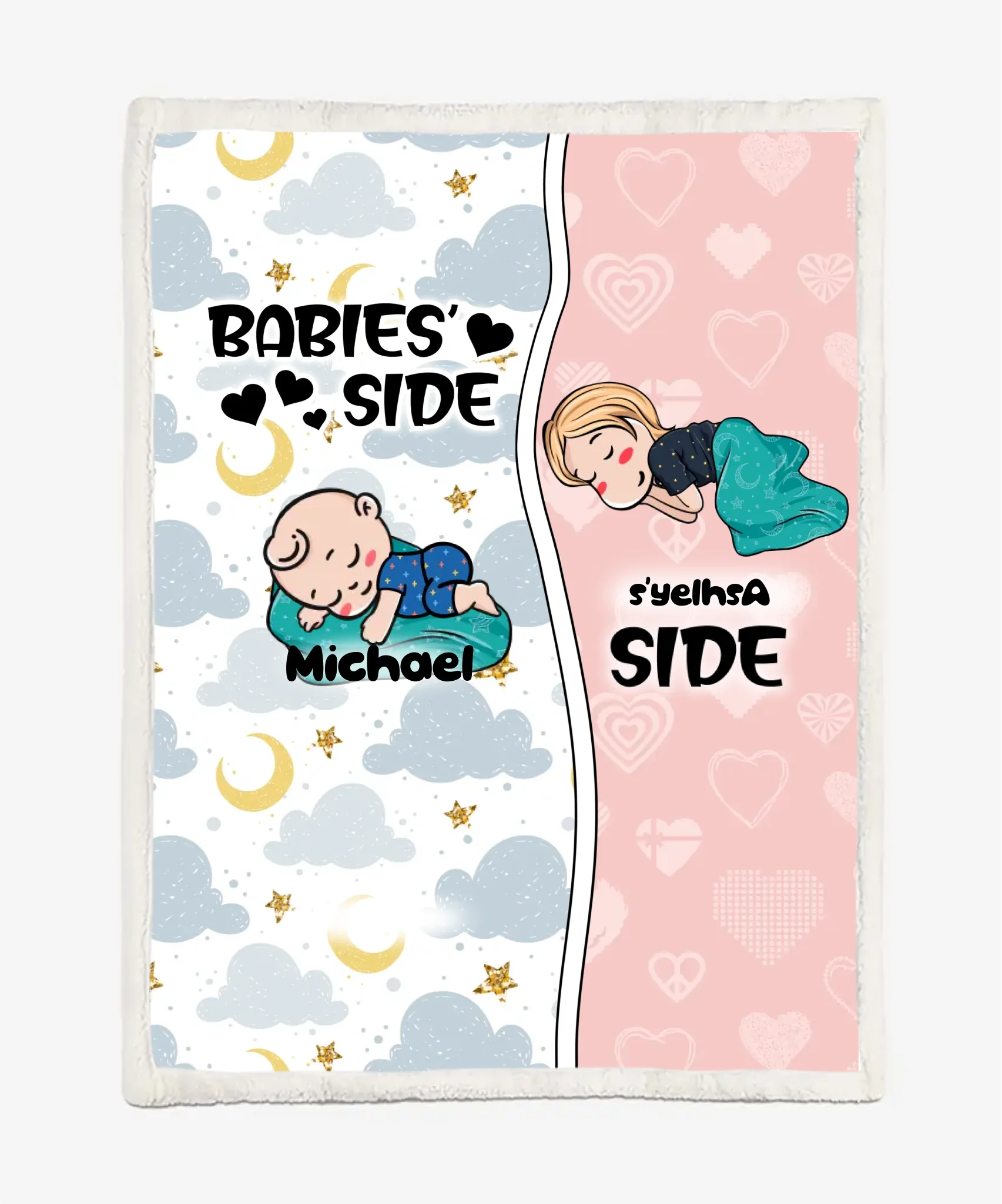 Personalized Dog/Cat Blanket - Custom Name Dad/Mom And Baby Blanket - Babies's Side Blanket - Choose Up To 6 Pets
