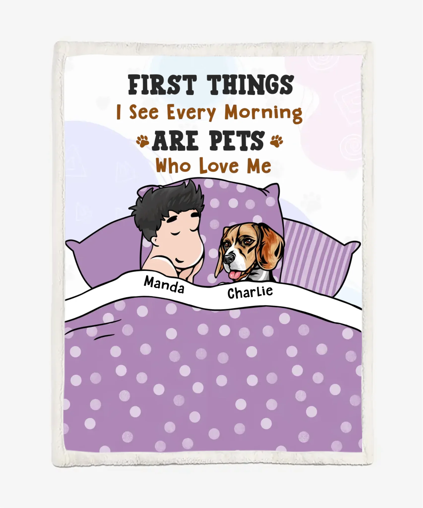 Custom Blanket For Pet Lovers - Dad Or Mom With Dogs Cats - Up to 6 Pets