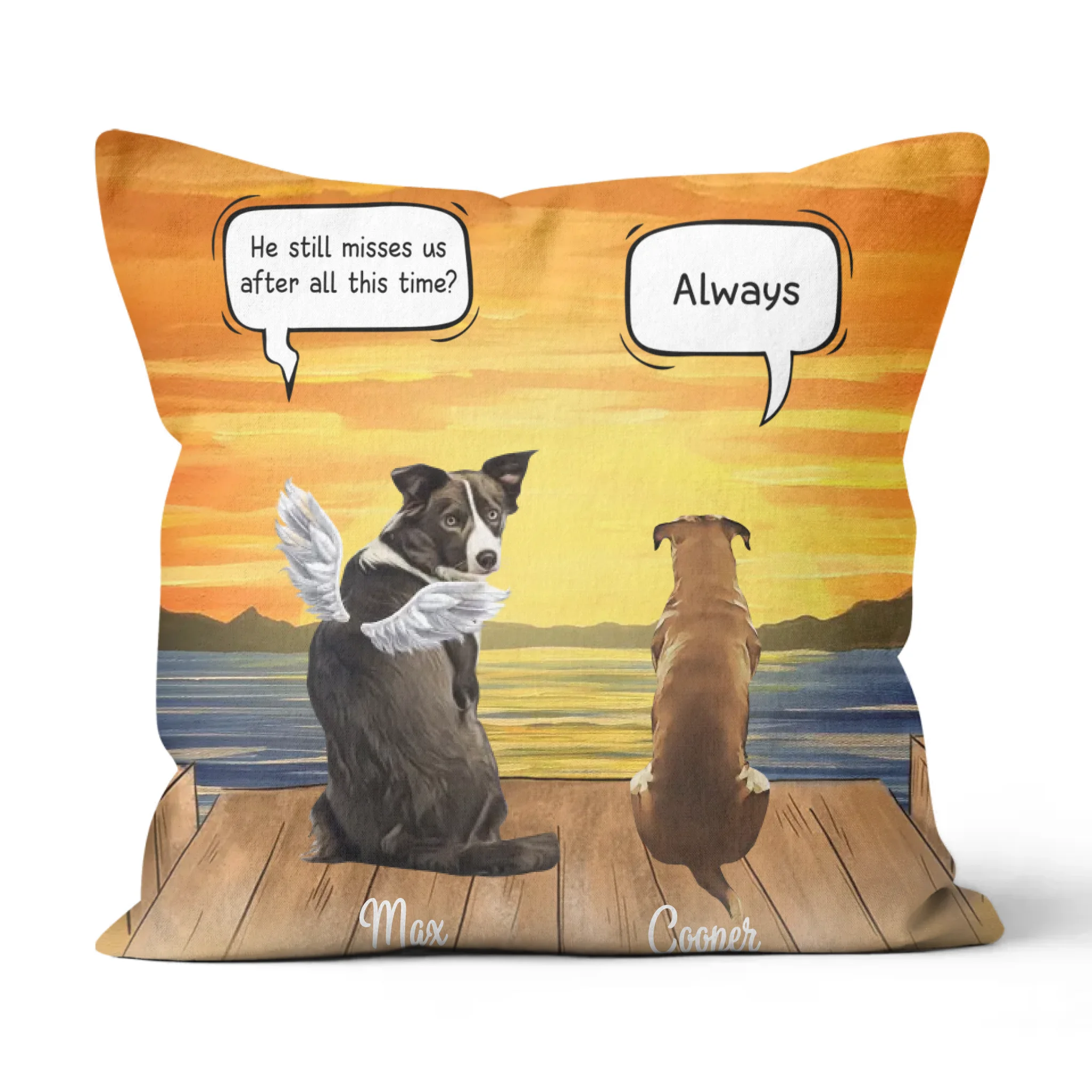 Custom Pillow - Personalized Dog Pillow - Cat Cushion - Custom Dog Pillow - Cute Pet With Conversation - Up To 4 Pets/Dogs/Cats