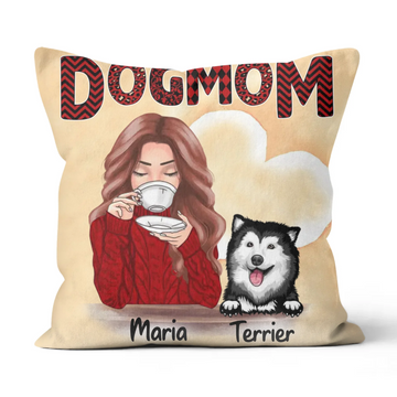 Personalized Pillow for Family/Pet Lovers - Unique Gift Custom Names/Pets breed/Person Pet Mom