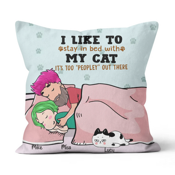 Personalized Pillow For Couples - Dad & Mom With Lazy Pets Pillow - Choose Up To 5 Pets