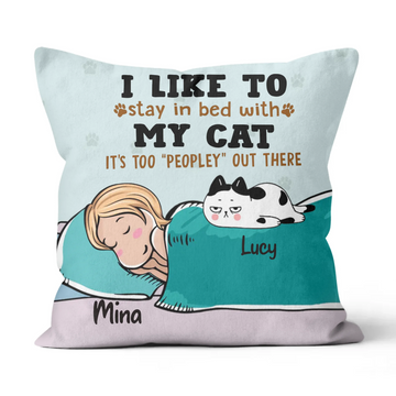 Personalized Pillow for Pet Lovers - Dad/Mom with Lazy Pets - Custom Names/Pets Breed/Person