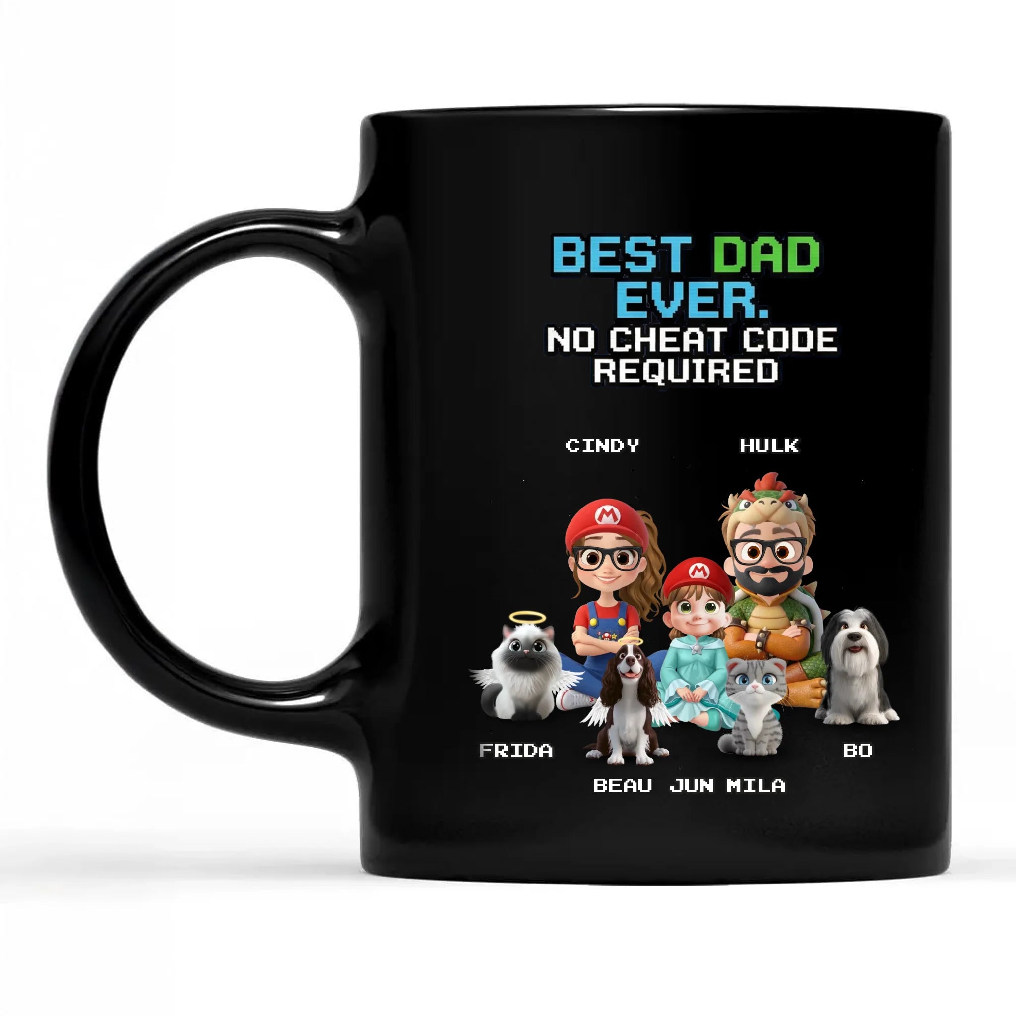 Mug Family - Super Mommio, Super Daddio & Kids, Pet - Custom Mug, Gifts for Pet-Loving Families