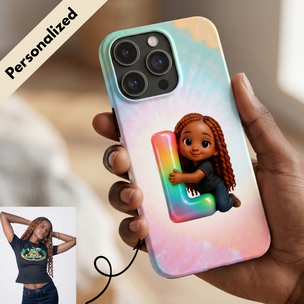 Upload Image to Cute Hold Letter Style - Custom Any Photo- Personalized Custom Phone Case