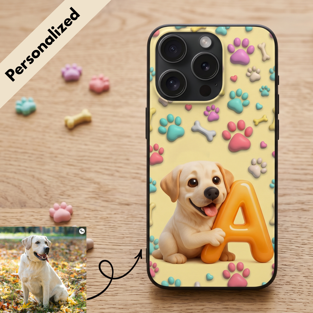 Upload Image to Cute Pet Hold Letter Style - Custom Any Photo- Personalized Custom Phone Case copy