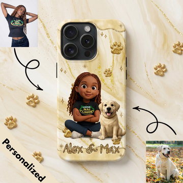Upload Image to 3D Cute Style - Dog / Cat And Mom - Personalized Custom Phone Case - Up to 4 images