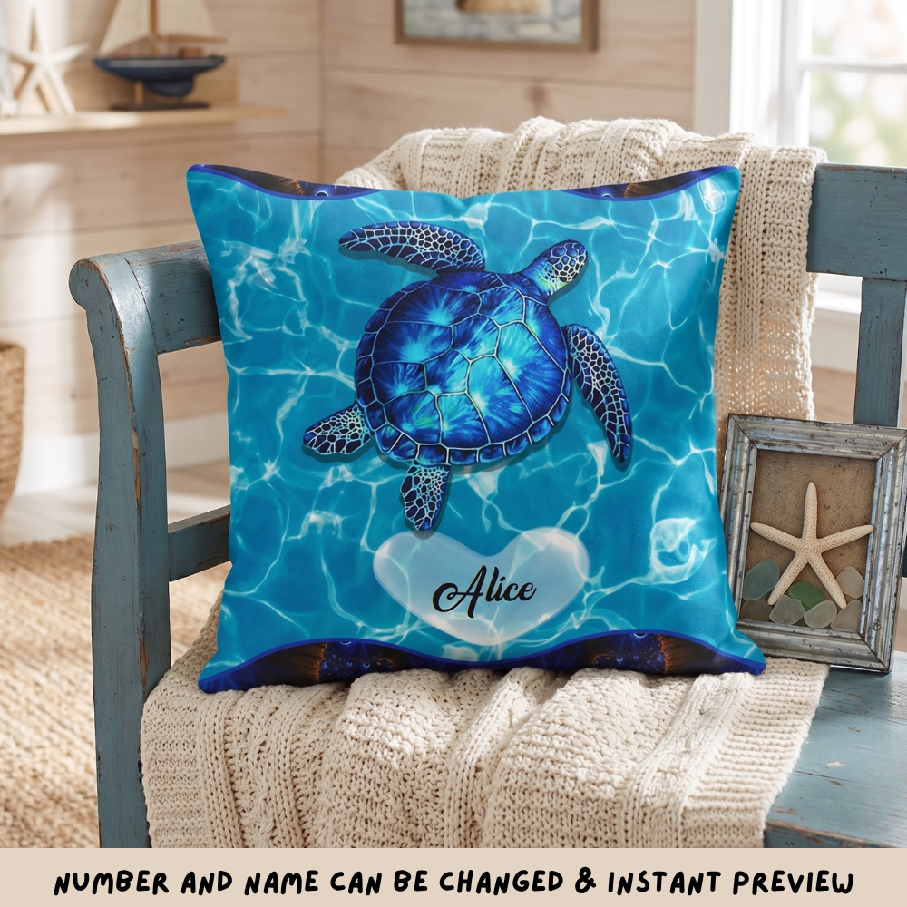 Pillow - Turtle, Personalize Your Choice of Turtle Number